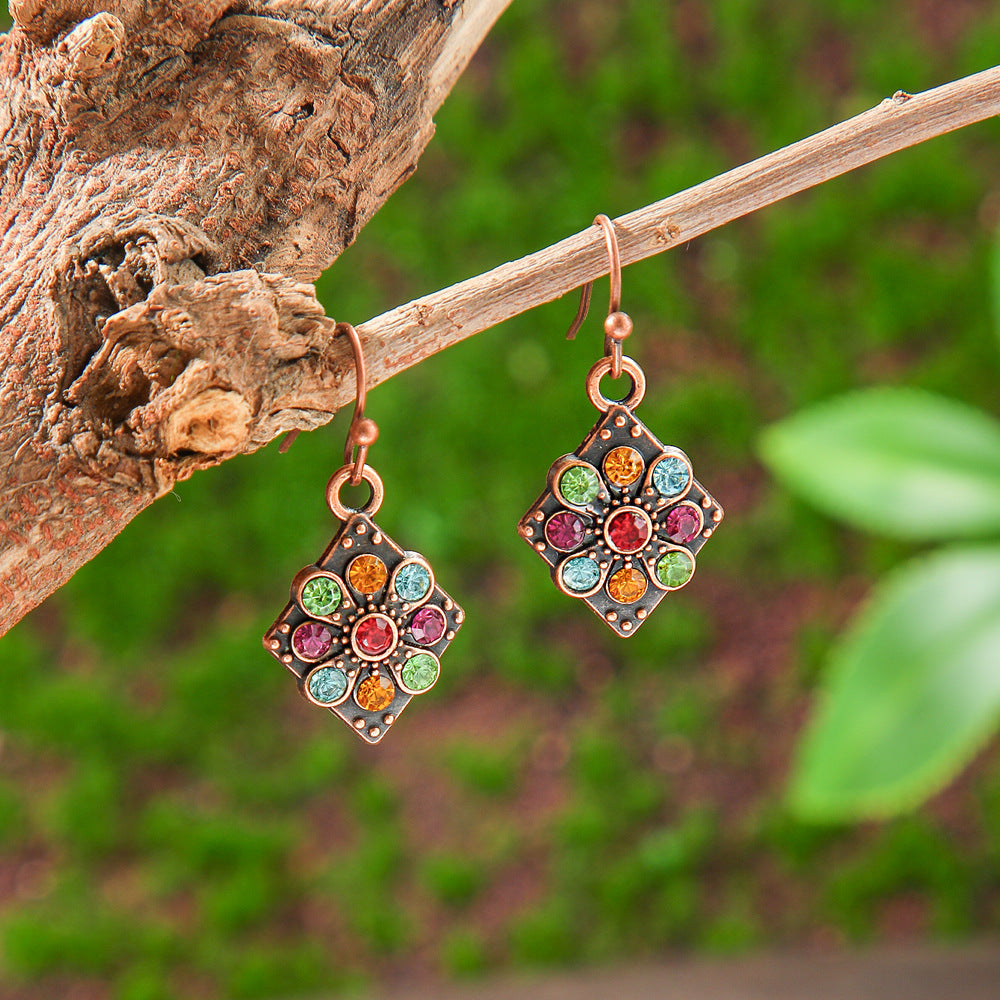Wholesale Bohemian Ethnic Geometric Drop Earrings Zinc Alloy Fashion Accessory for Boutique Resale