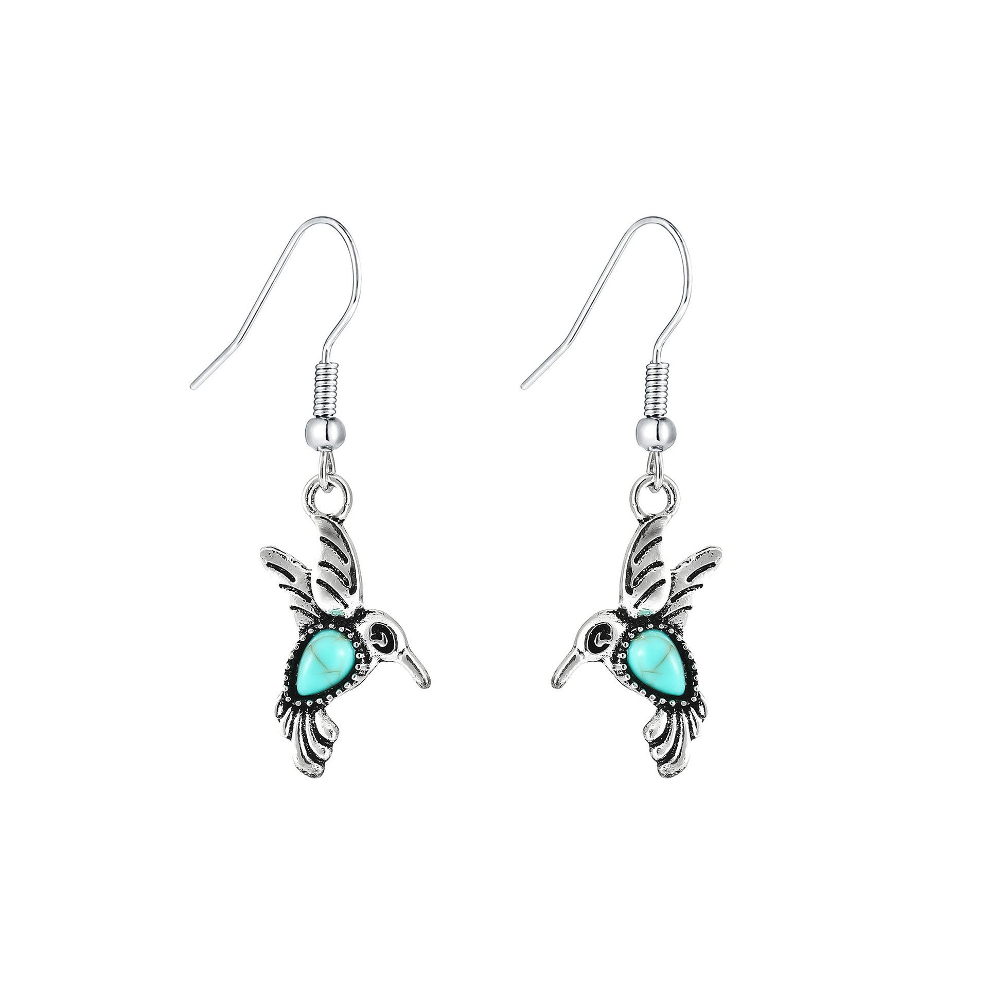 Wholesale  animal earrings Retro personality hummingbird earrings