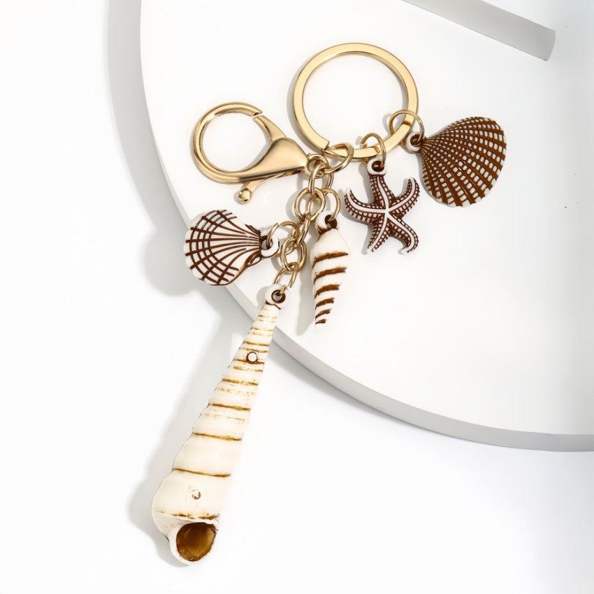 Wholesale Resin Starfish Seashell Ocean Series Keychain Pendant Fashion Bag Charm Wedding Gift