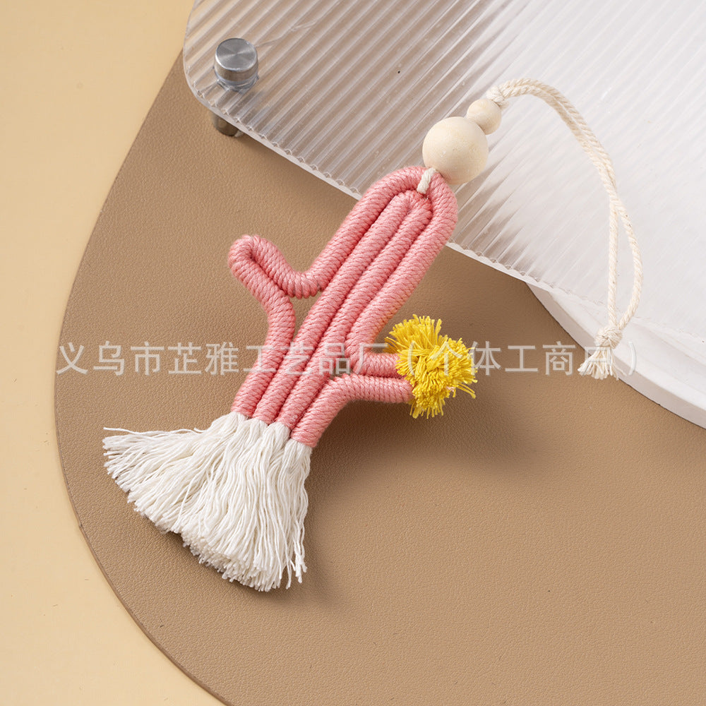 Wholesale Hand-woven cactus pendant keychains
