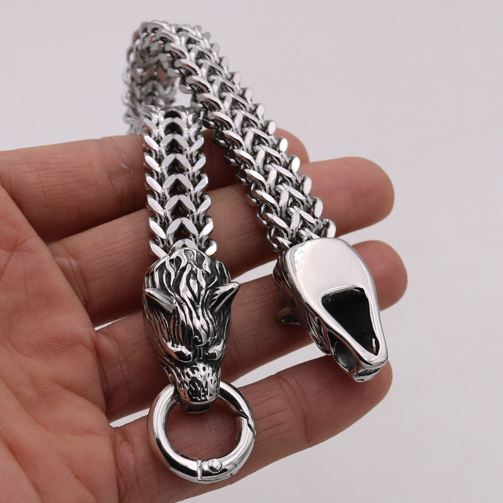 Wholesale Stainless Steel Wolf Head Bracelet ACC-BT-Hongg003