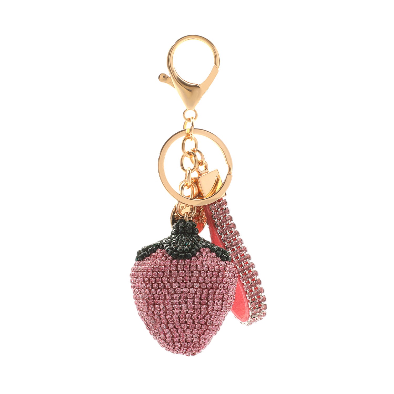 Wholesale Stylish Rhinestone Strawberry Keychain Bag Charm Car Key Accessory