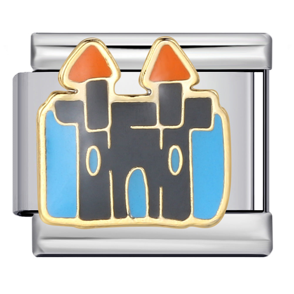 Wholesale Italian Charm Bracelet 9mm DIY Splicing Removable Architectural Sign Stainless Steel Composable Bracelet