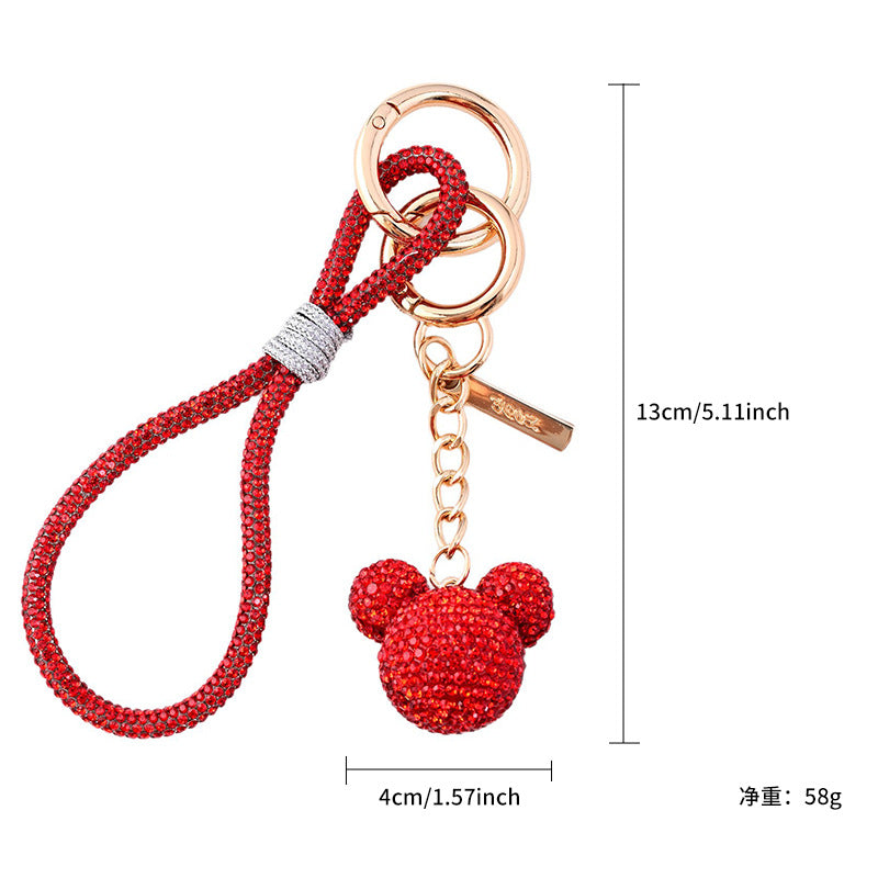 Wholesale Diamond-Encrusted Multi-Color  Head Keychain