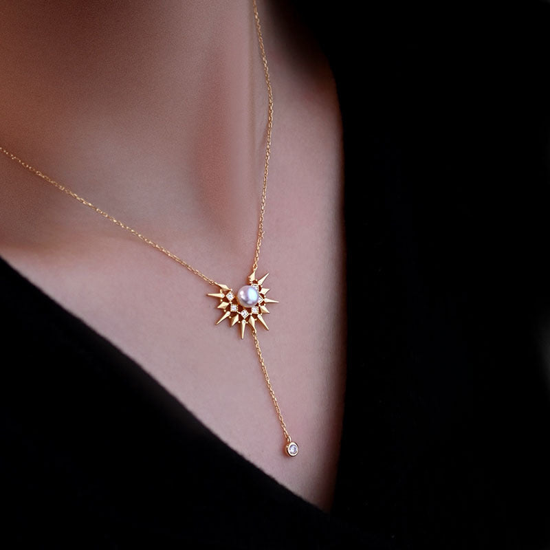 Wholesale  Retro Necklace 925 Sterling Silver Original Design Freshwater Pearl Necklace