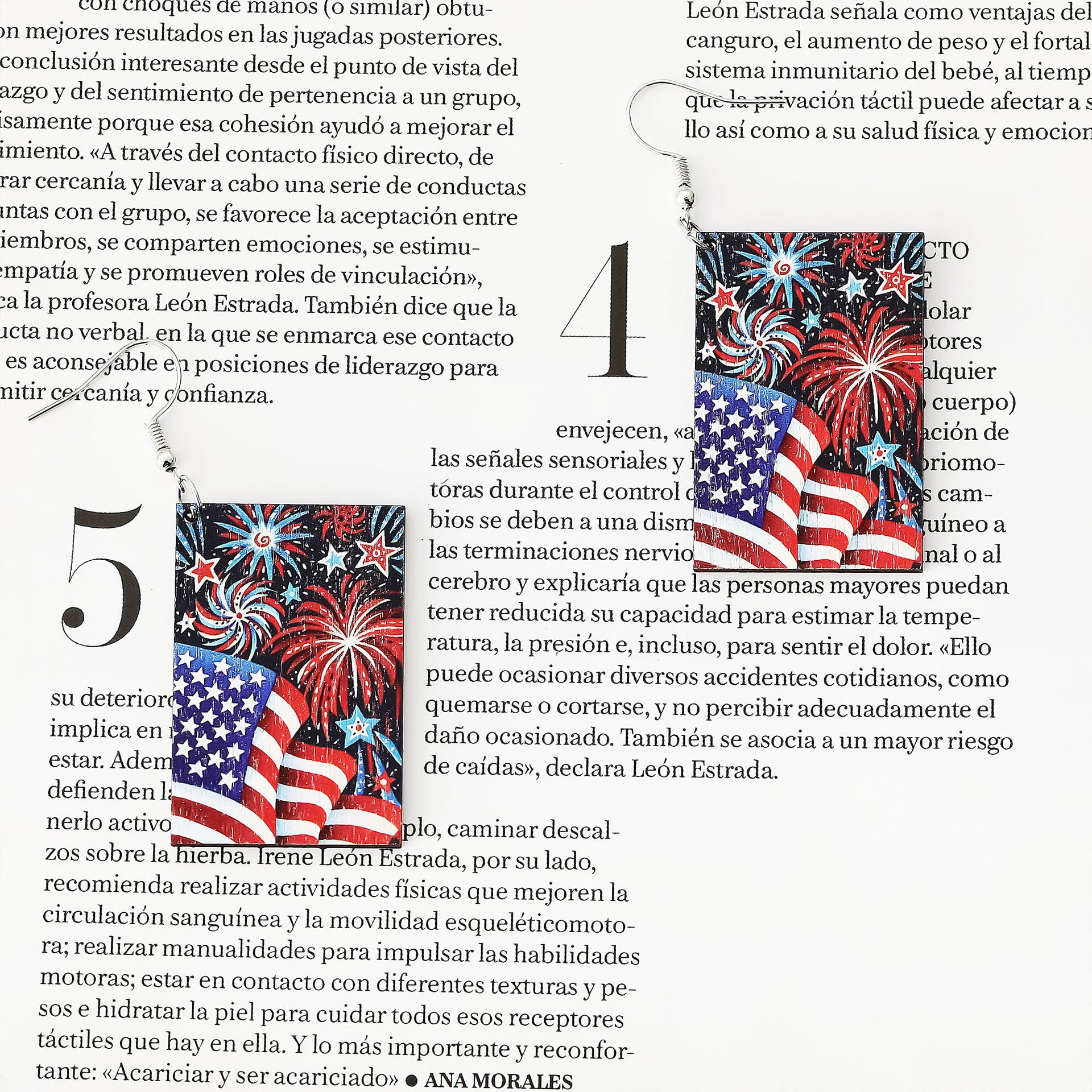 Wholesale Independence Day Fireworks Flag Earrings