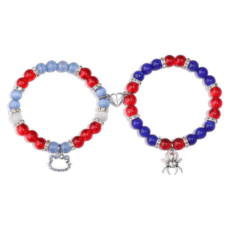 Wholesale Spider Pendant Natural Cat's Eye Crystal Bracelet ACC-BT-Duoy006