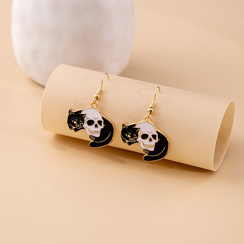 Wholesale  Horror Funny Skull Earrings