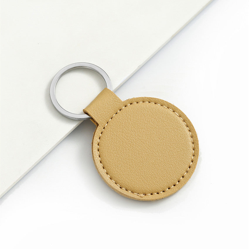 Wholesale solid color PU leather keychain