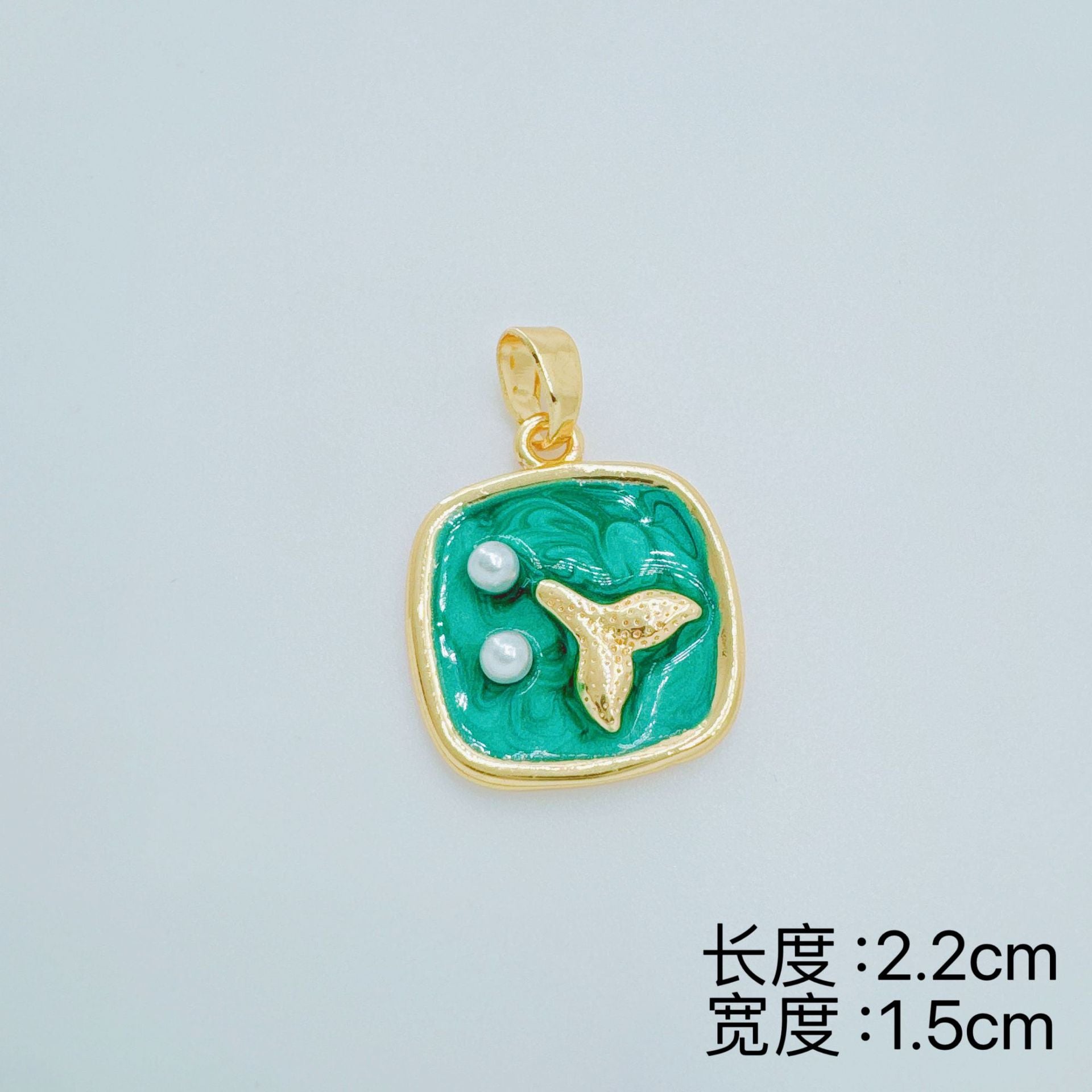 Wholesale Ocean Marine Pendant Necklace Gold Plated Copper Zircon Seashell Mermaid Tail Jewelry Accessory