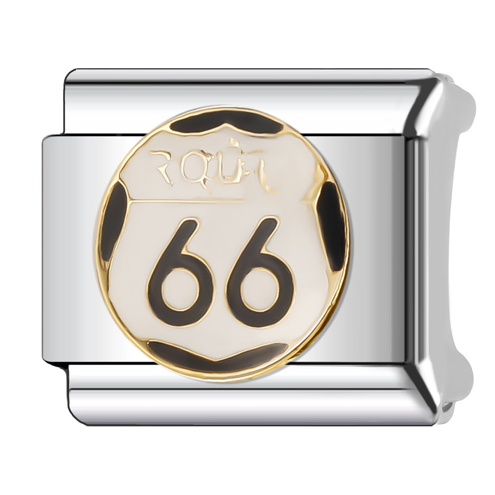 Bracelet de charme italien en gros de 9 mm Série d'avion à boule de bricolage Bracelet composable en acier inoxydable