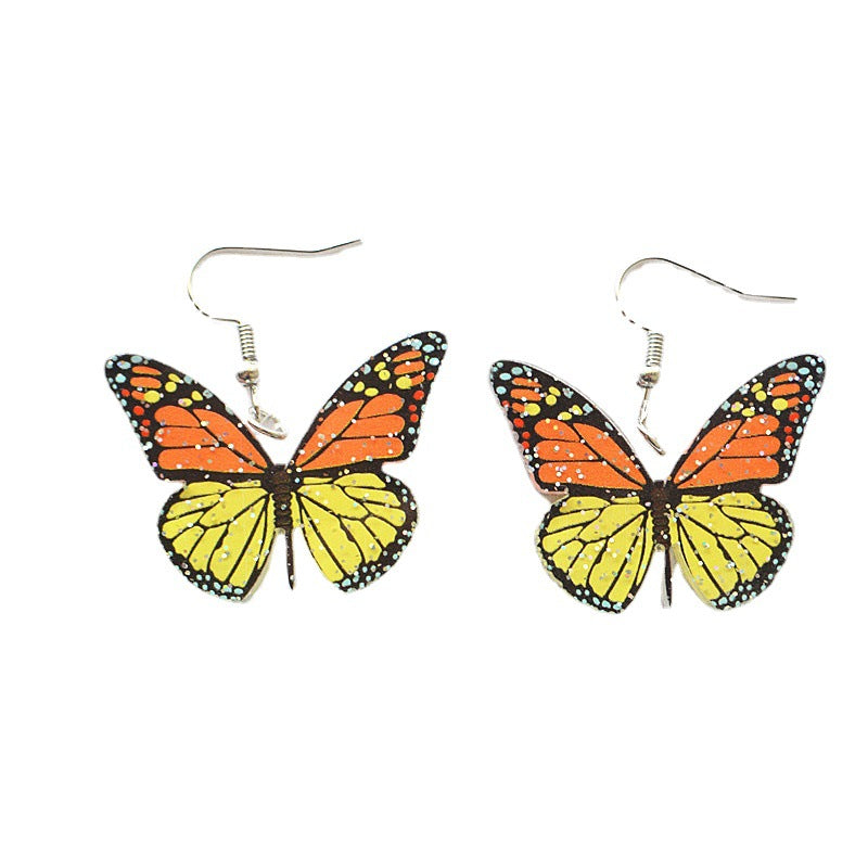 Wholesale Butterfly Series Earrings Creative Printed Earrings Acrylic Earrings