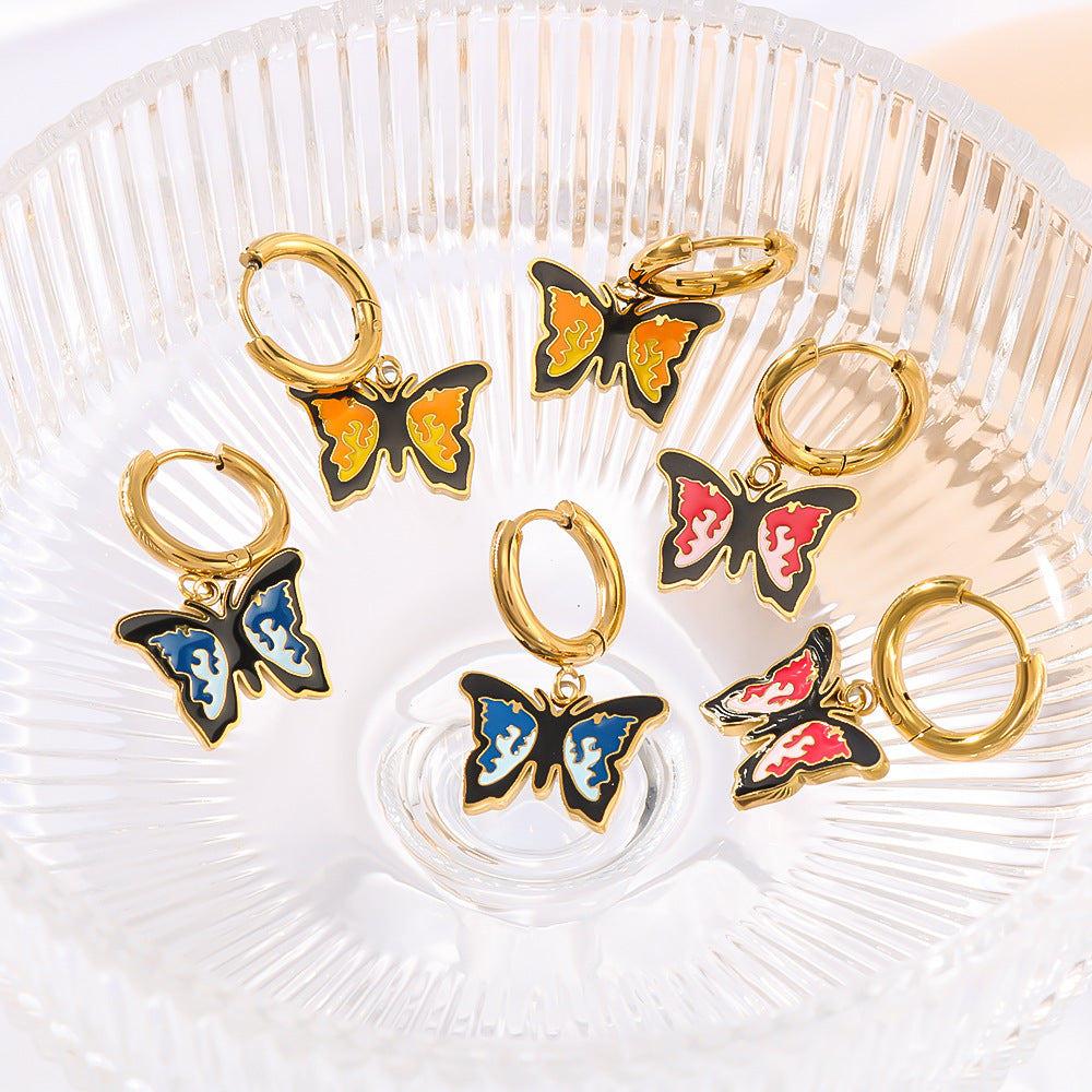 Wholesale  Stainless Steel Butterfly Ear Ring  Earrings