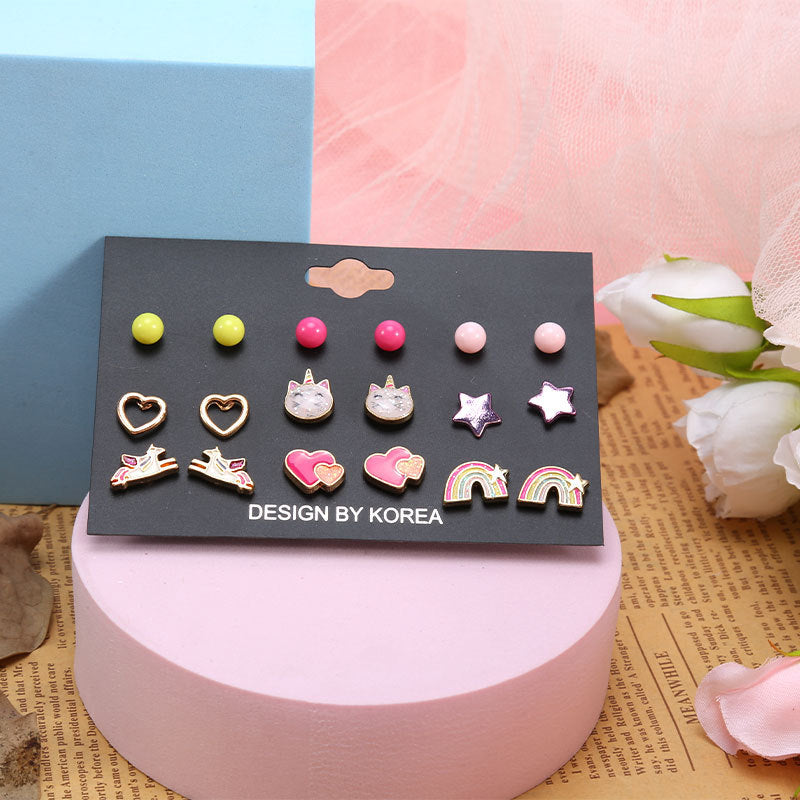 Wholesale Alloy 9 pairs/ set earrings set
