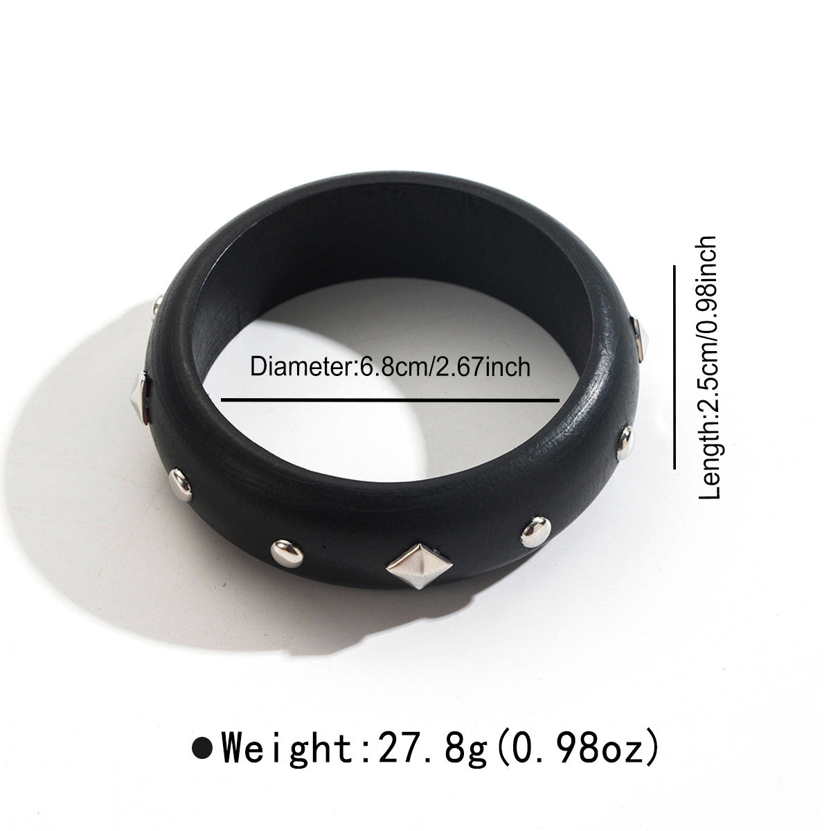 Braccialetto di temperamento semplice del braccialetto di legno del rivetto della stella di cinque punte retro all'ingrosso