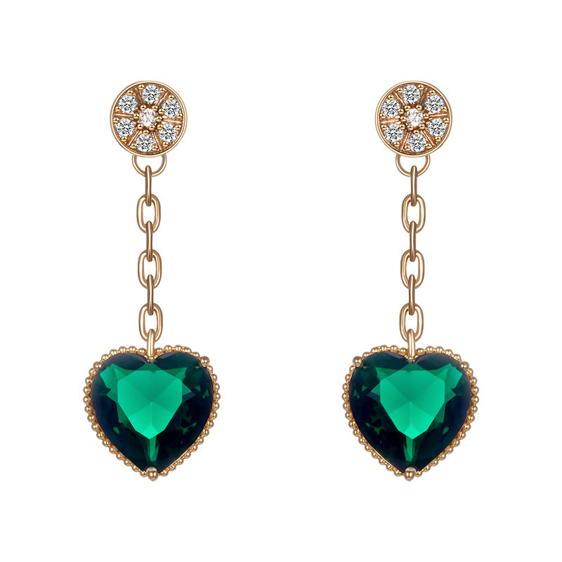 Wholesale  Love Earrings Alloy Diamond Heart-shaped Earrings