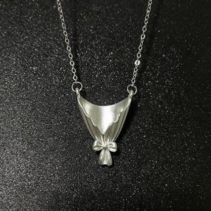Wholesale Alloy Flower Pendant Necklace with O-Shaped Chain,  Fashion Jewelry Accessory for Boutique Resale