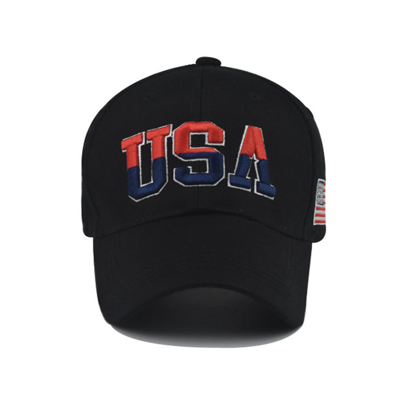 Wholesale Large Embroidered Cotton American Flag Baseball Cap