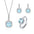 Wholesale S925 Sterling Silver Blue Necklaces Set