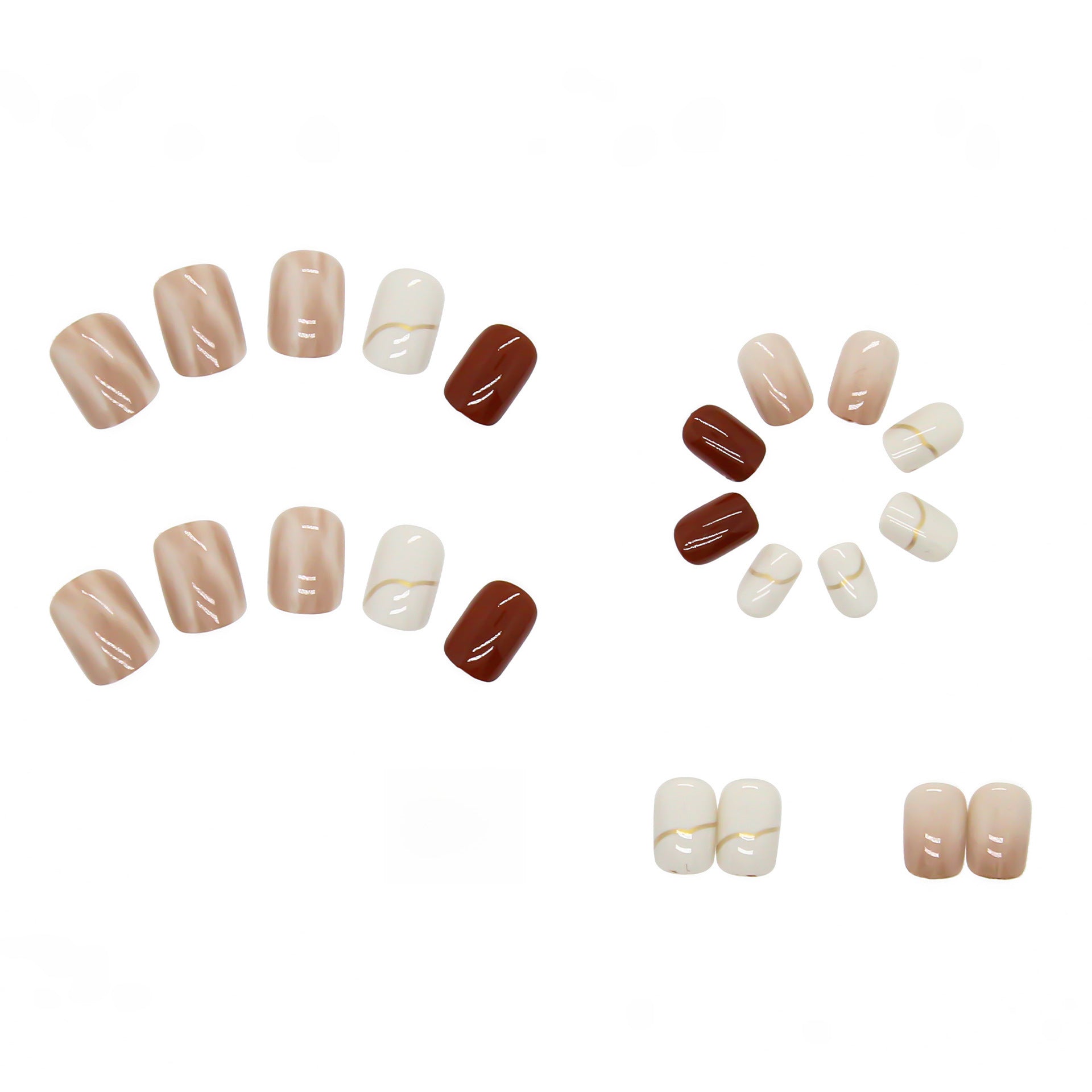 Wholesale  24 Pieces/box Nude Smudge Nails Kits Nail Stickers