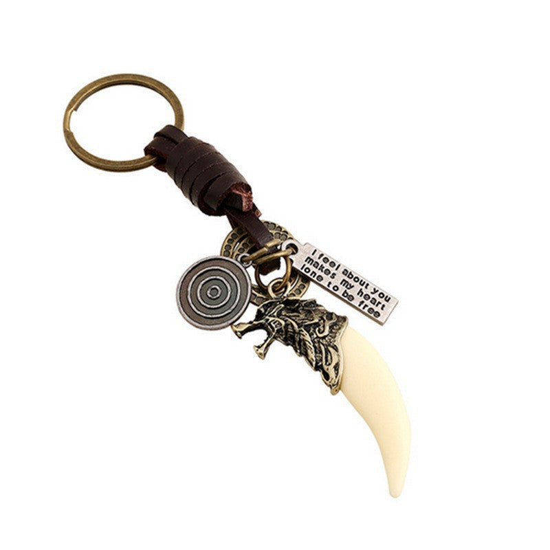 Wholesale  Fashion Wolf Head Alloy Hanging Keychain