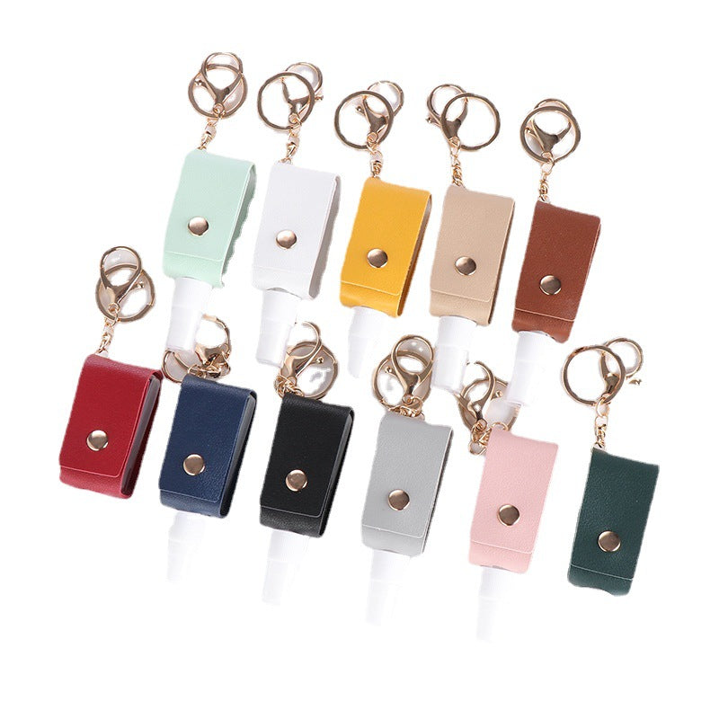Wholesale  PU Leather Multicolor 30 ml Spray Hand Sanitizer Bottled Leather Case Keychains