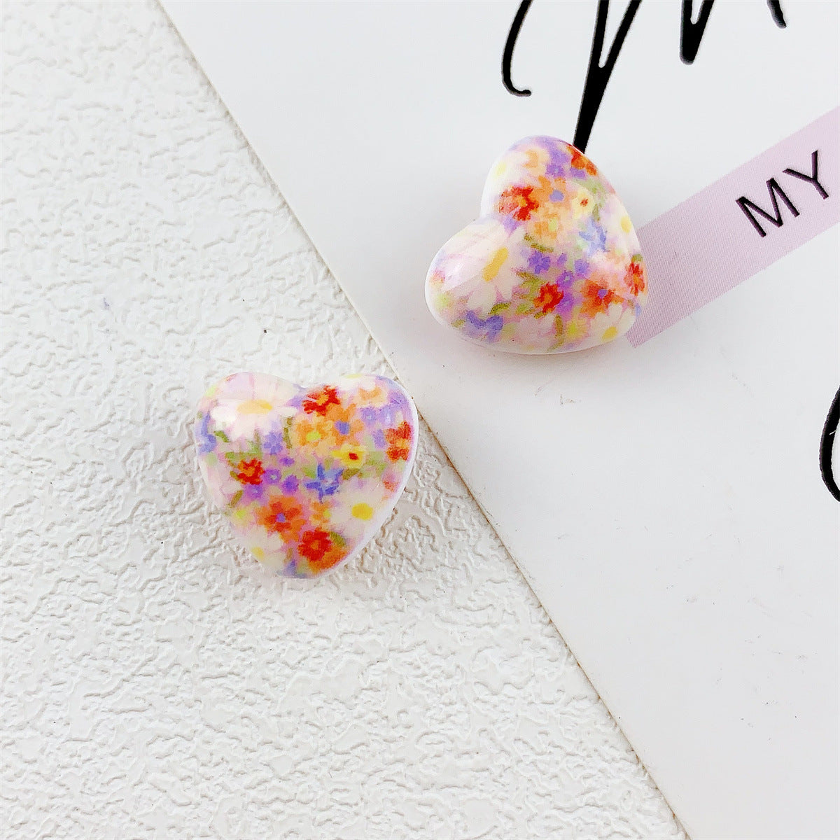 Wholesale 10pcs   flower and heart  Focal Beads DIY Bead Accessories