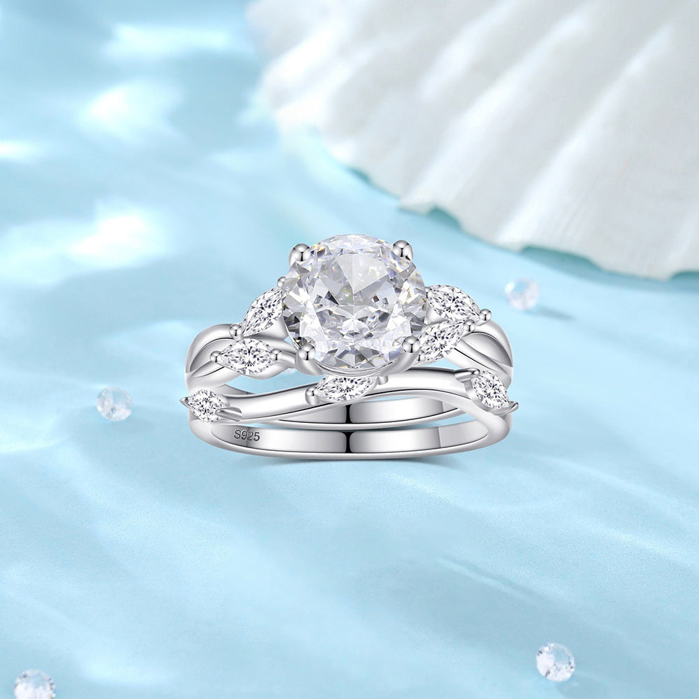 Wholesale S925 silver wave light luxury ring