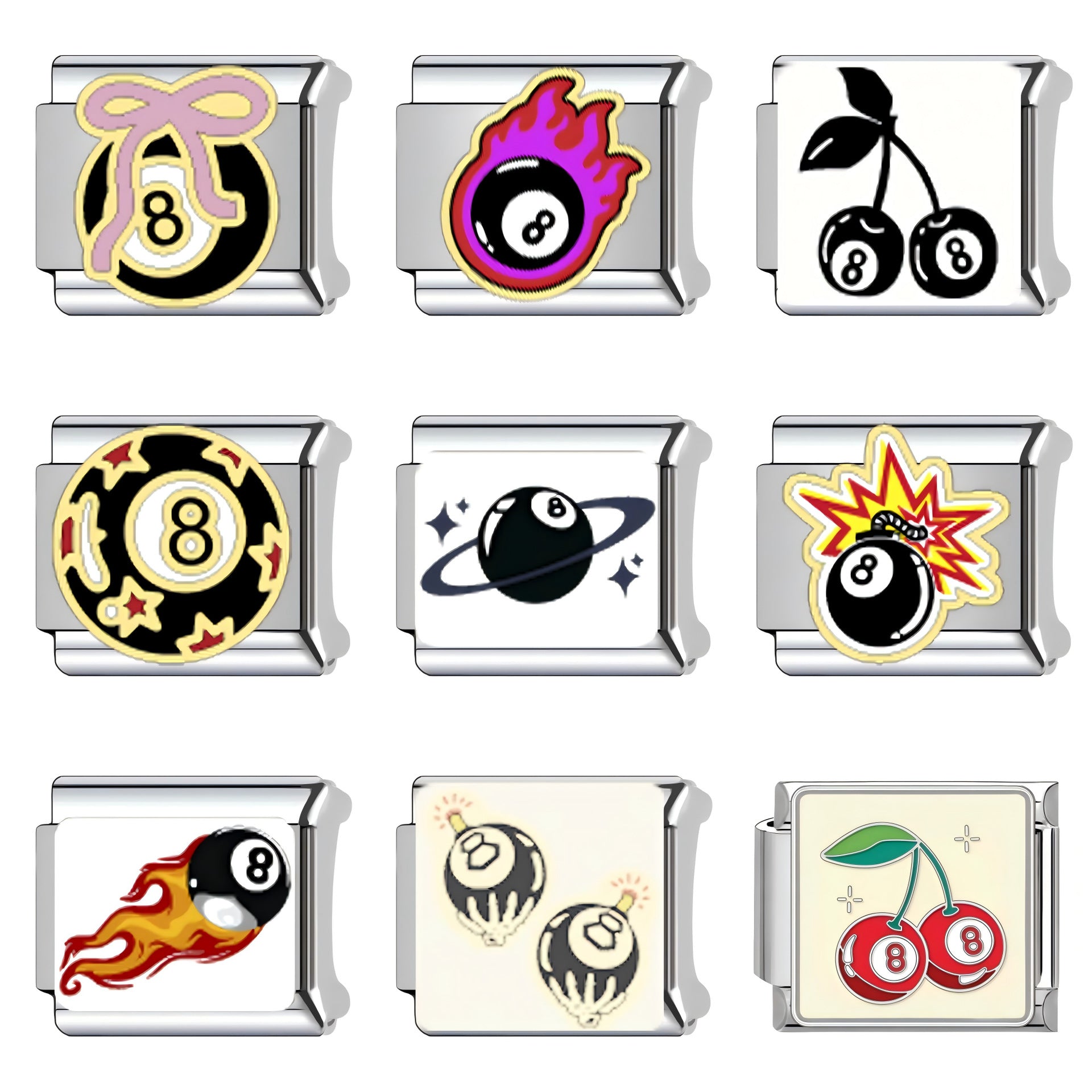 Wholesale Italian Charm Bracelet 9mm DIY Splicing Billiard Ball Stainless Steel Composable Bracelet