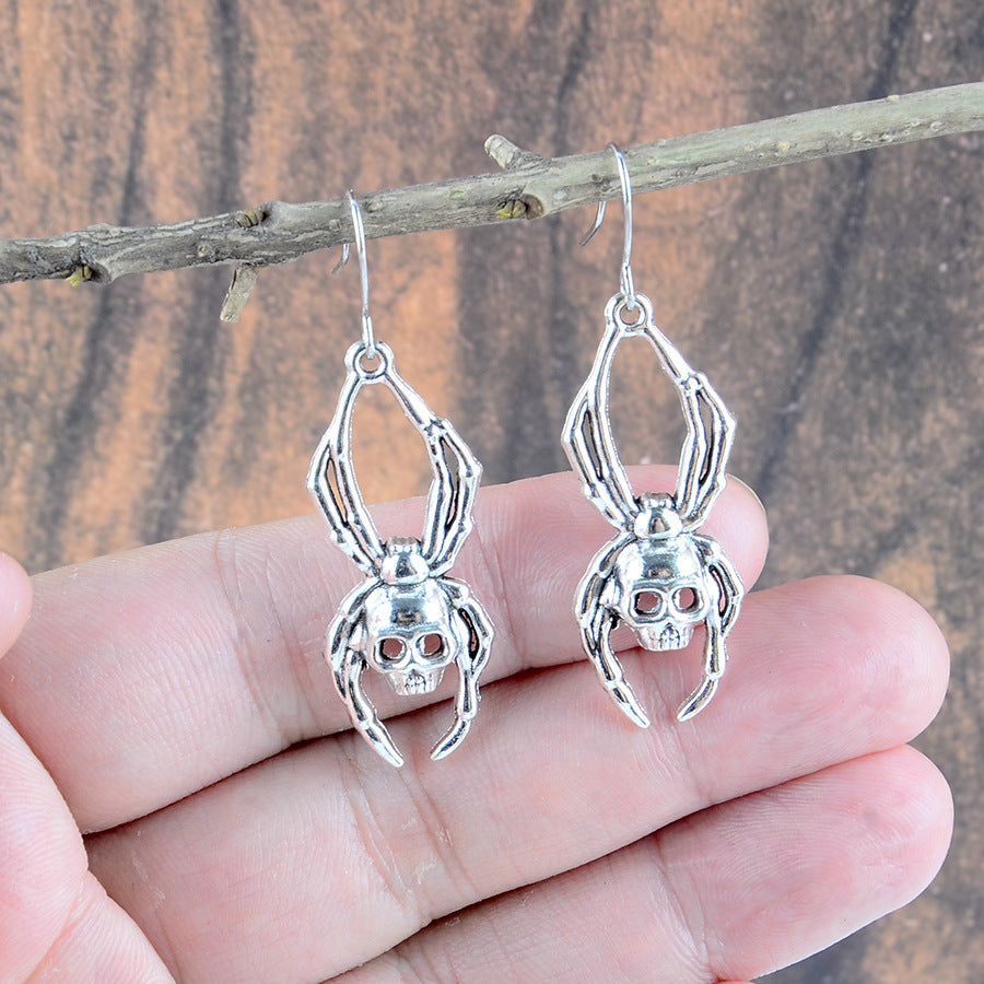 Wholesale Vintage  Skull  Witch Broom Pendant Earrings Zinc Alloy Jewelry Accessory For Party Wear