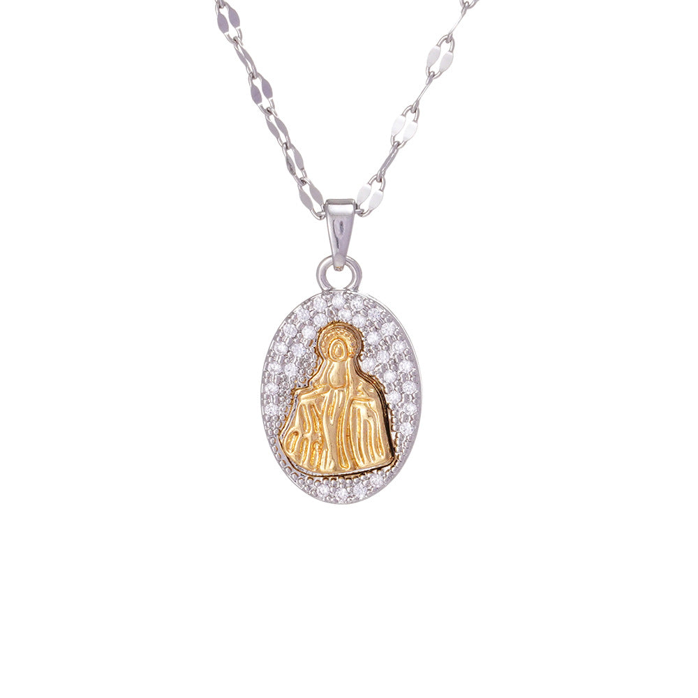 Wholesale Full Zircon Simple Versatile Stainless Steel Necklace