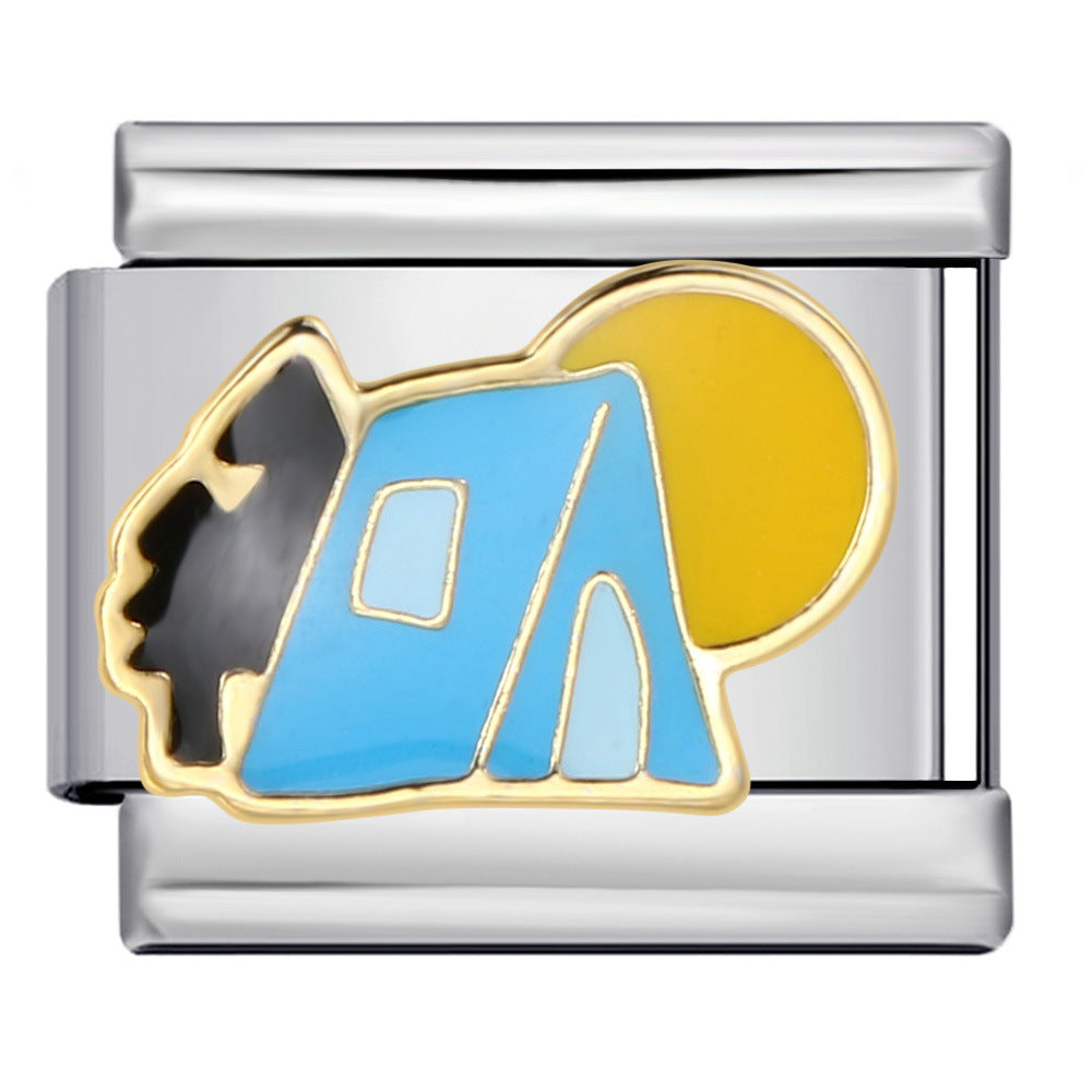 Wholesale Italian Charm Bracelet 9mm DIY Splicing Removable Architectural Sign Stainless Steel Composable Bracelet