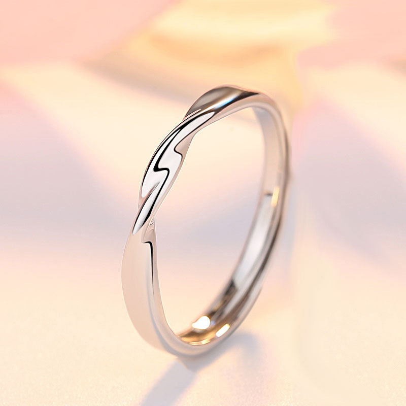 Wholesale Valentine's Day mobius s925 silver couple ring