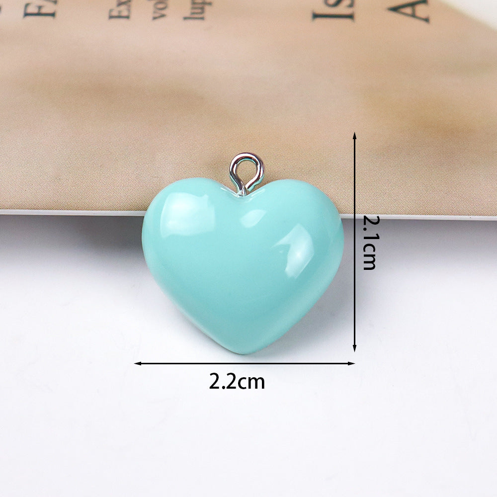 Wholesale 10pcs/ pack 22mm Love Pendant Candy Color Necklace Bracelet Earrings Jewelry Accessories DIY Keychain Mobile Phone Pendant Pendant