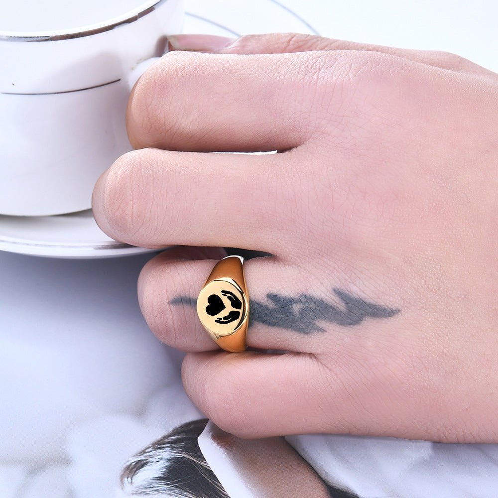 Wholesale   titanium steel 12MM 22MM round smooth  love ring