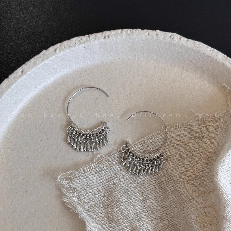 Wholesale Fan-shaped Tassel Earrings Bohemian Earrings