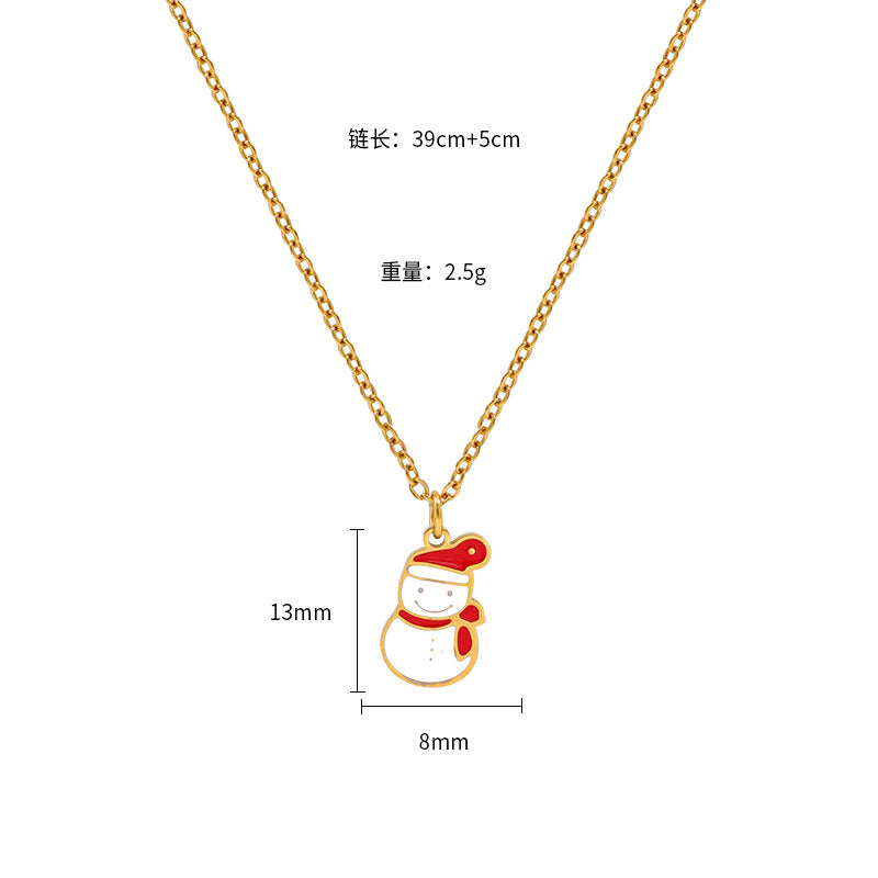 Wholesale Christmas  non-fading temperament stainless steel  necklace