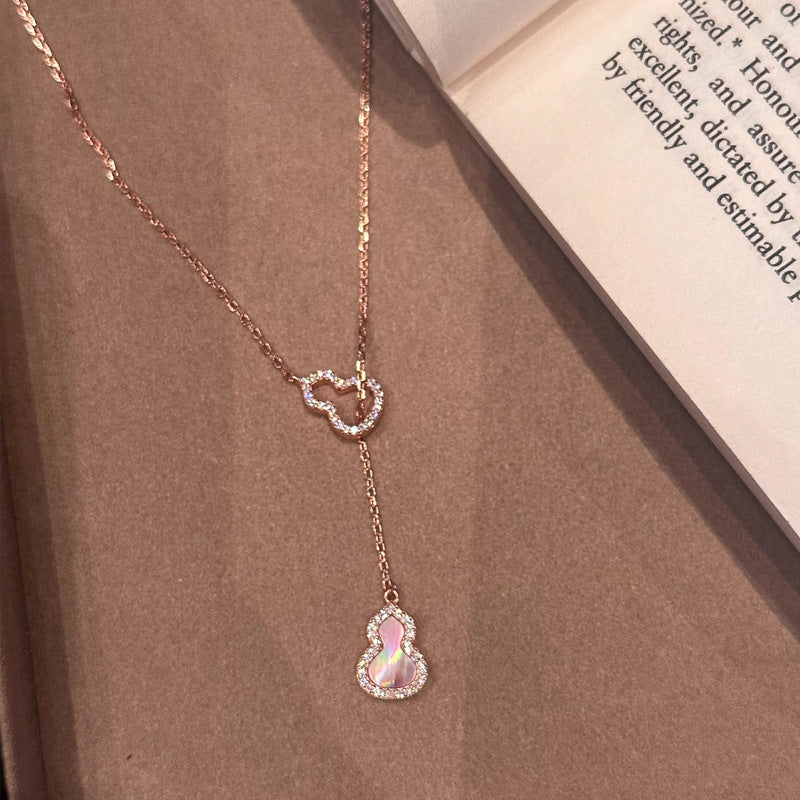 Wholesale Summer Light Luxury Pink Gourd Choker Necklace