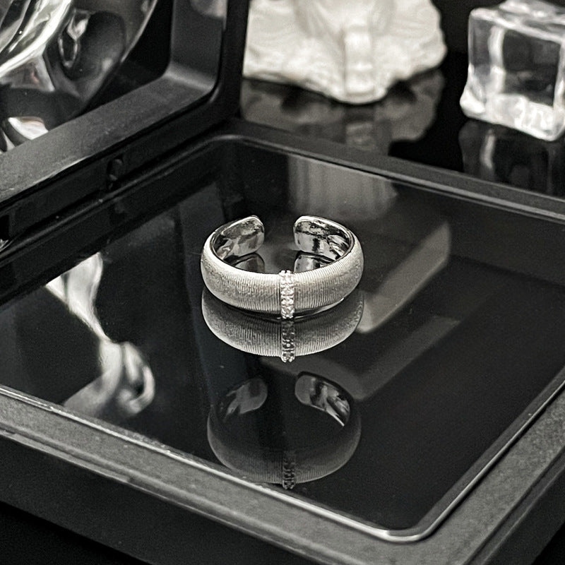 Wholesale Light Luxury Satin Wire-drawing Open Ring