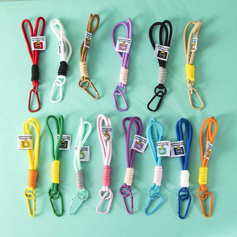 Wholesale Color matching lanyard nylon braided rope keychain