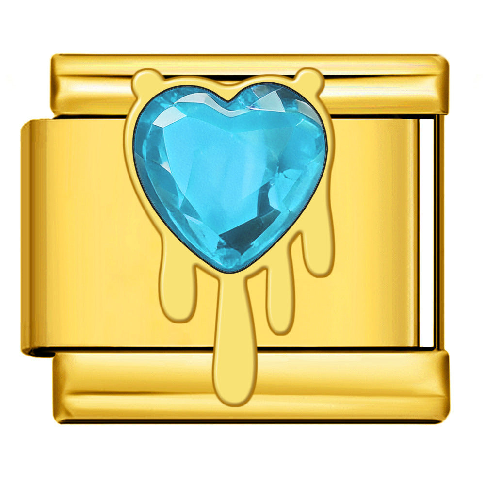 Wholesale 9mm Italian Charm Starter Bracelets DIY square Single Section Creative Stainless Steel Composable Bracelet