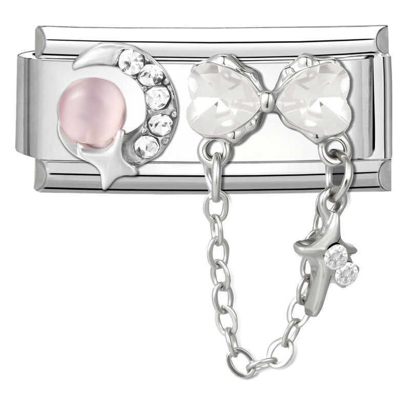 Wholesale Italian Charm Bracelet 9mm DIY Fresh and Cute  Creative Stainless Steel Composable Bracelet