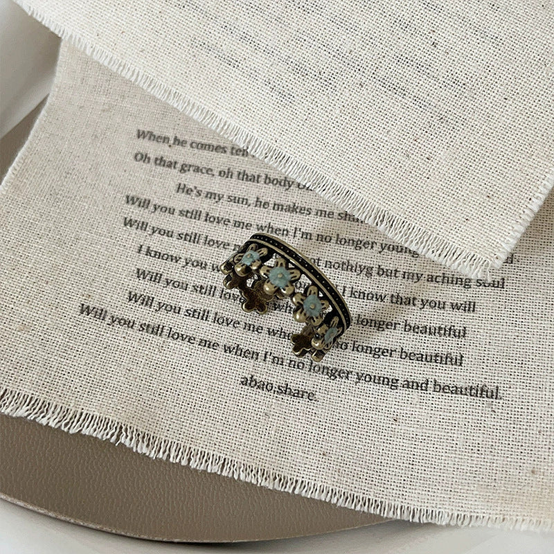 Wholesale Retro Distressed Splicing Turquoise Ring