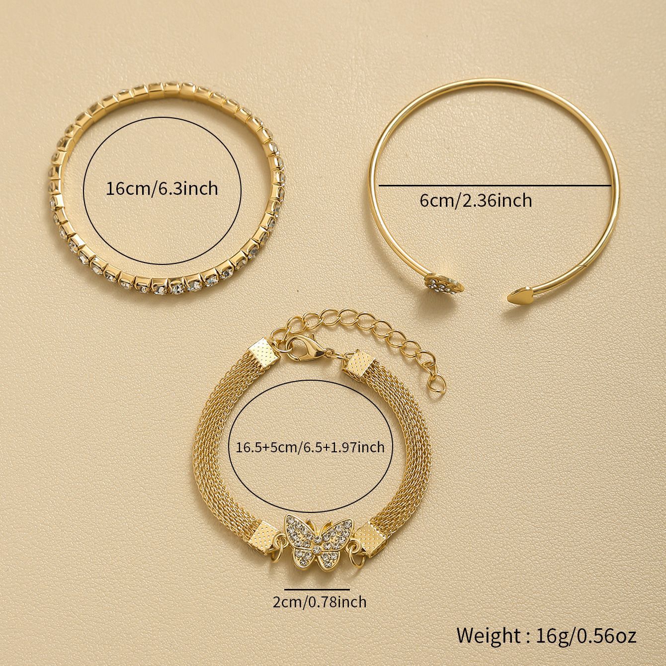 Wholesale Butterfly Animal Women S Stacked Bracelet Set Gold Fashion Jewelry Gift