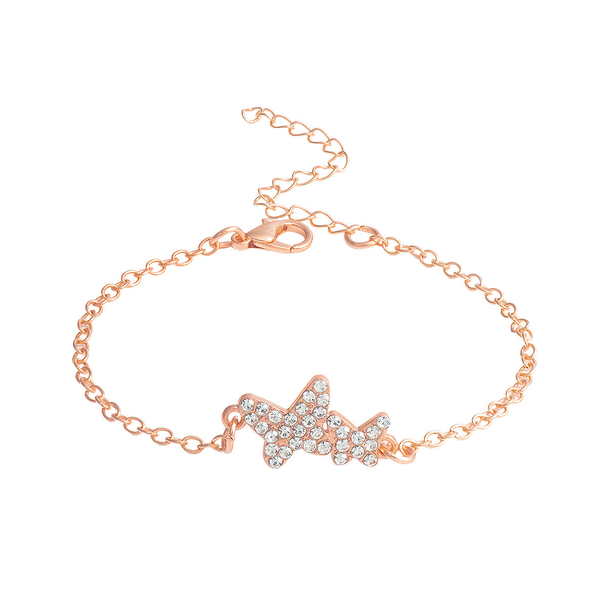 Wholesale Butterfly Design Gold Plated Alloy Women' s Bracelet,  Trendy Fashion Accessory for Gift or Boutique Resale