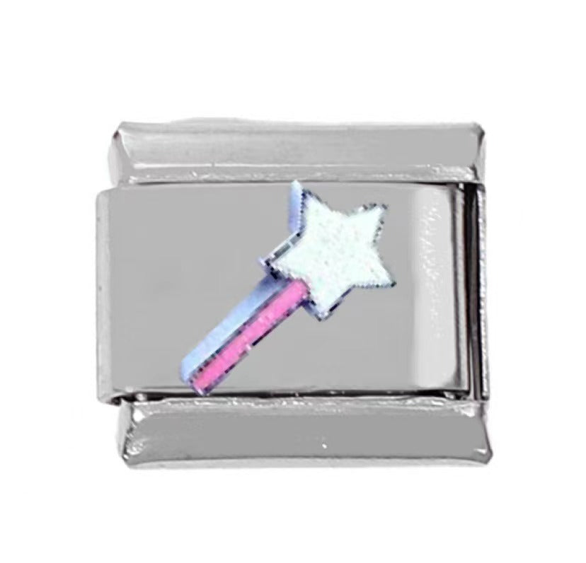 Wholesale 5pcs Italian Charm Bracelet Charm Module Stainless Steel Rubik's Cube Bracelet 9mm DIY Pattern Free Splicing Detachable Composable Bracelet ACC-BT-DaLiang009