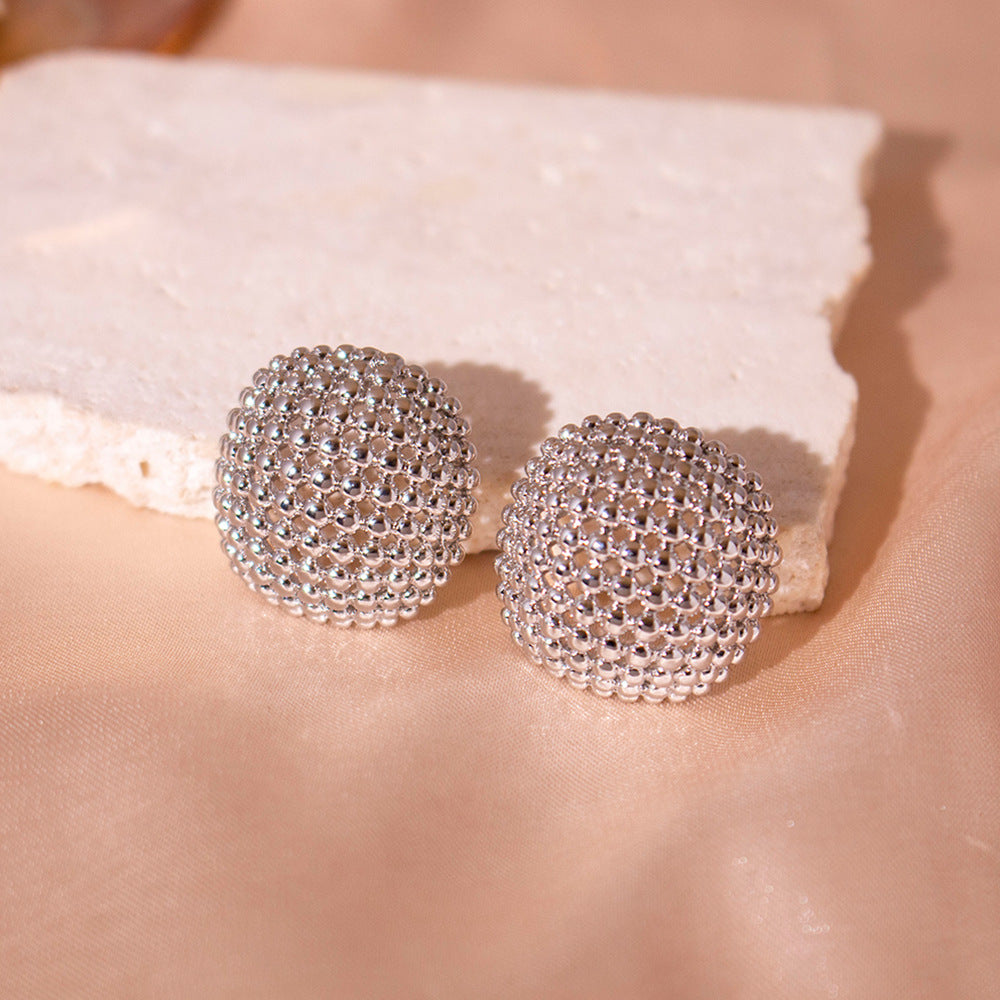 Wholesale Real Gold Electroplated Hollow Geometric Earrings