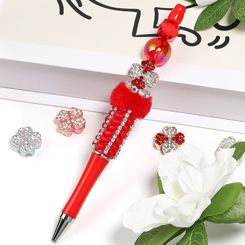 Wholesale 100pcs Diamond Inlaid Four-leaf Clover Acrylic Through-hole Beads Diy Accessories ACC-BDS-BLG056