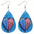 Wholesale Double-sided printing American Independence Day water drop leather earrings