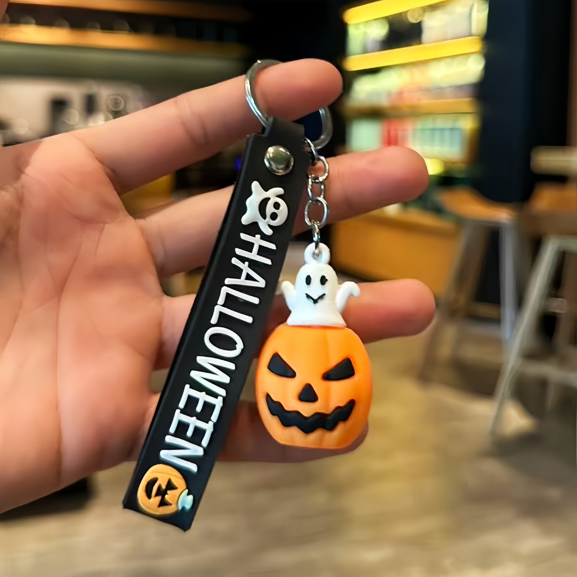 Wholesale  Pumpkin Keychain - Cartoon PVC Little Black House Pendant,  Bag Charm or Gift
